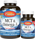 Carlson - MCT &amp Omega-3 Coconut Oil Caprylic &amp Capric Acids EPA &amp DHA Energy Production Fat Metabolism &amp Brain Health 120+30 Softgels