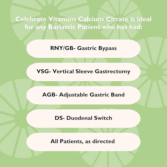 Celebrate Vitamins Calcium Plus – 600mg Calcium Citrate 600 IU Vitamin D3 &amp 50mg Magnesium for Post Bariatric Surgery - Gluten-Free &amp Sugar-Free - 540 Non-Chewable Tablets