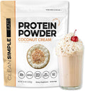 Clean Simple Eats Whey Protein Powder Coconut Cream Flavor Naturally Sweetened 100% Grass Fed Protein Powder with Digestive Enzymes &amp No Artificial Ingredients Gluten Free 30 Servings