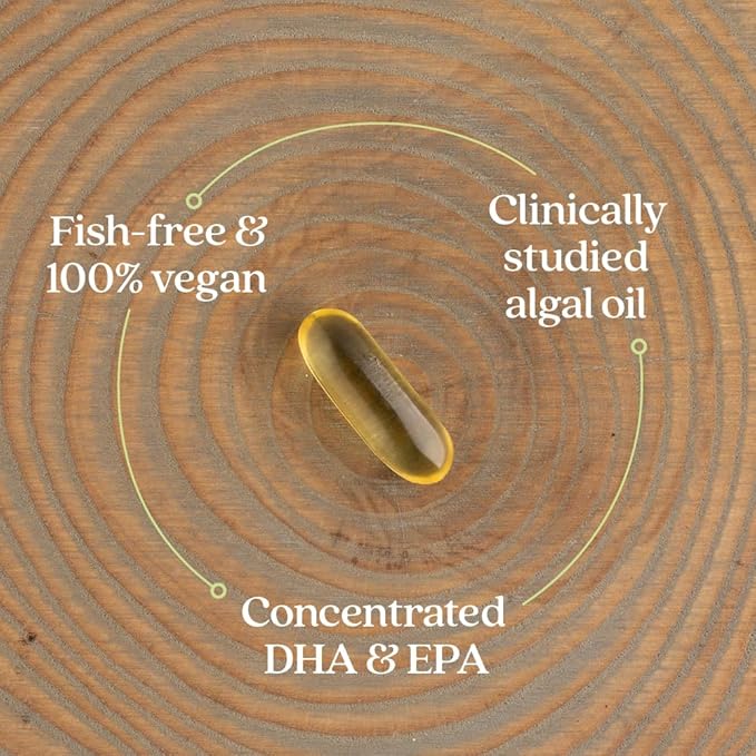 New Chapter Vegan Algae Oil DHA EPA and DPA Supplement - Vegan Omega-3 Complex for Heart Brain Eye &amp Joint Support - 30 Softgels