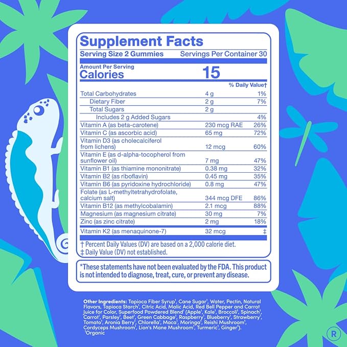 FIRST DAY Teen's Multivitamin Calming Magnesium &amp Brain Focus Gummies | Daily Nutrients Mood &amp Focus | Clean Label Project Verified® | Vegan | 30-Day Supply