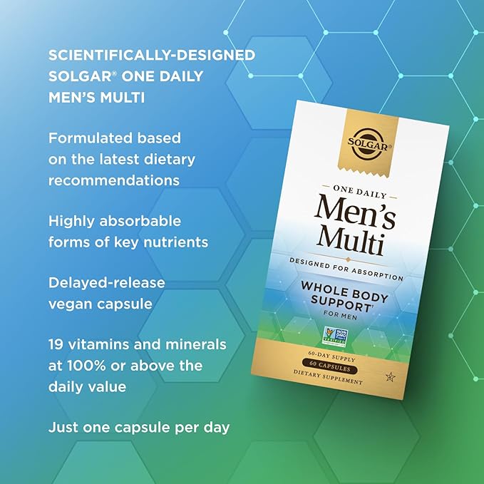 SOLGAR One a Day Women &amp Mens Bundle:Daily Women's Multi Whole Body Support 60 Servings + Daily Men's Multivitamin Whole Body Support Supplement 60 Servings