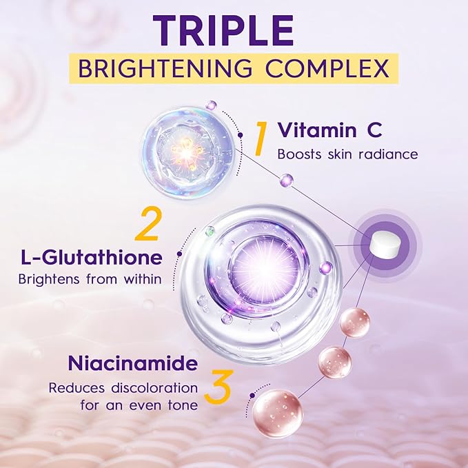 Glutathione Supplement – Skin Brightening Formula with Vitamin C Niacinamide Licorice Extract Collagen &amp Hyaluronic Acid – for Skin Brightness Radiance &amp Hydration – 180 Tablets
