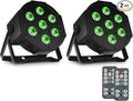 SHEHDS Par Can Lights LED 7x18W RGBWAP 6in1 Wash Stage Lights Remote and DMX512 Control Uplights Sound Activated Auto Run Flat for Christmas Wedding Party Disco - 2 Pack