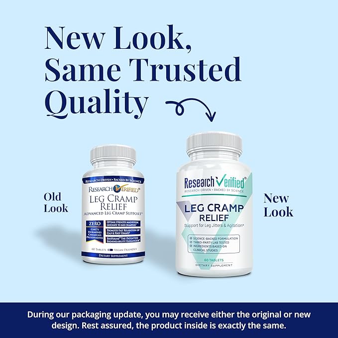 Research Verified Leg Cramps - Magnesium B Vitamins Ginger Chamomile BioPerine - Circulation Support - Vegan - 180 Capsules 3 Month Supply