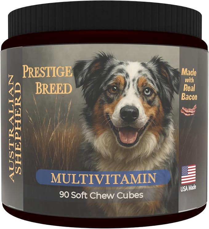 Australian Shepherd Multivitamins 90 Count Made in The USA with Real Bacon