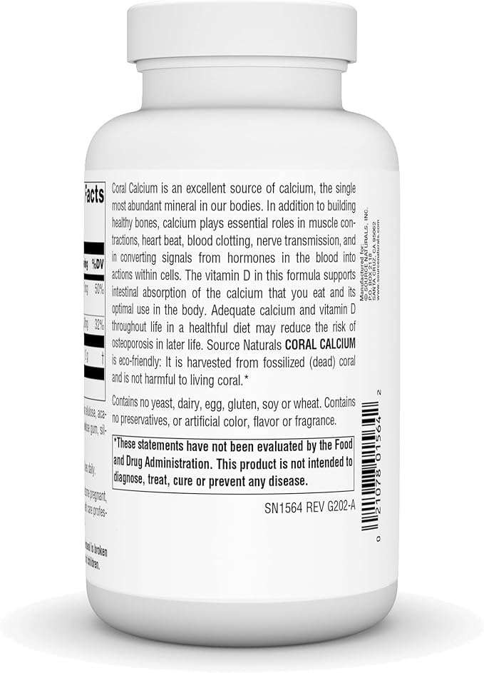 Source Naturals Coral Calcium 600mg 240 Tablets