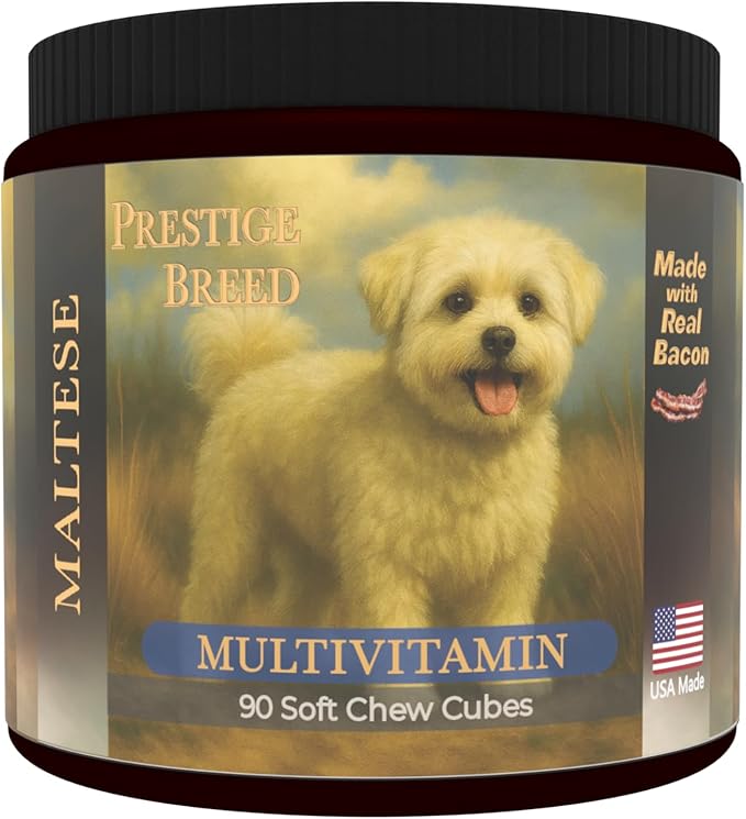Multivitamins Balanced Nutrition for Your Maltese 90 Count Made in The USA with Real Bacon
