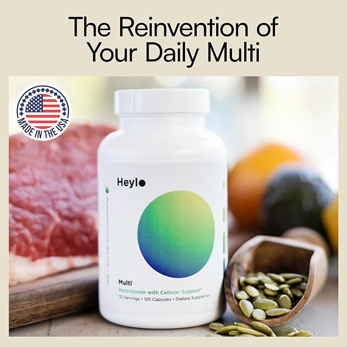 Heylo Multi+ Advanced Multivitamin Supplement – Boosts Energy Enhances Immune Support Provides Antioxidant Protection Promotes Detoxification with Vitamins Minerals Phytonutrients 120 Capsules