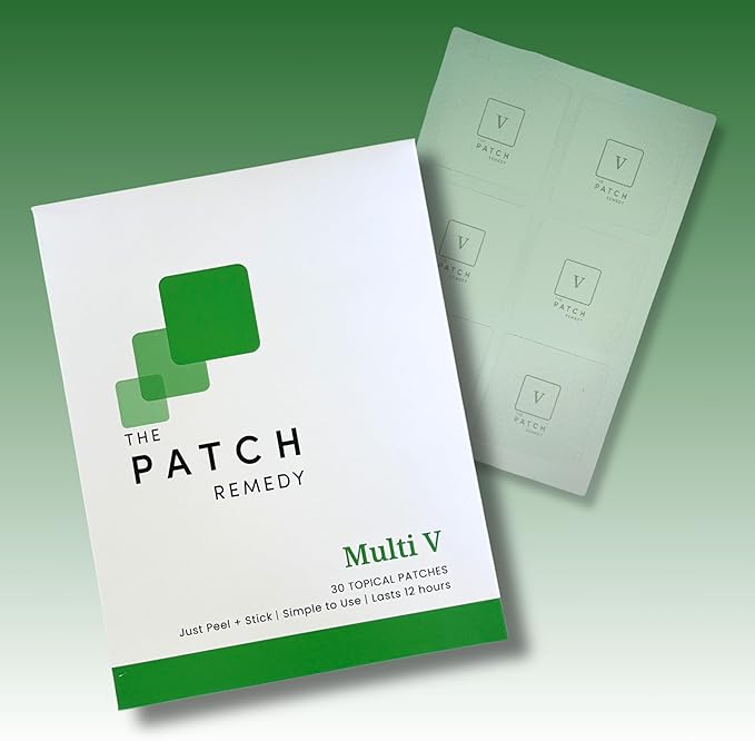 The Patch Remedy Multi V Patches - Vitamin Plus Blend with D3 K2 Magnesium Chloride Zinc Liposomal C Potassium Iodide Biotin Plus More