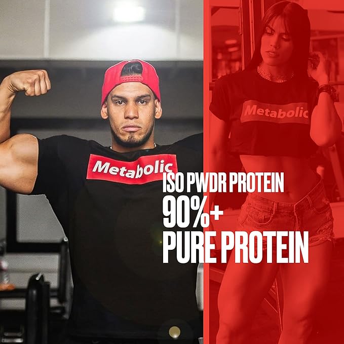 Metabolic Nutrition Whey Protein Isolate ISO PWDR Strawberry Cream 3.04lb 23 Servings 26g Protein Fast Digesting Zero Carbs Delicious Flavor Very Low Carbs &amp Fat Zero Lactose