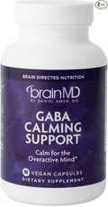 BRAINMD Dr Amen GABA Calming Support - 90 Capsules Pack of 2 - Promotes Relaxation - Contains Magnesium Vitamin B6 &amp Lemon Balm - 180 Total Servings