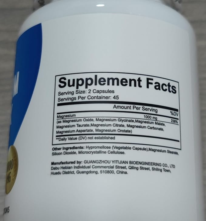 2PCSLumine Organics Magnesium Complex Magnesium Complex for Women Supplement 1000mg - Advanced 8-in-1 Magnesium Blend - GlycinateCitrateMalateTaurate90 Capsules (2)