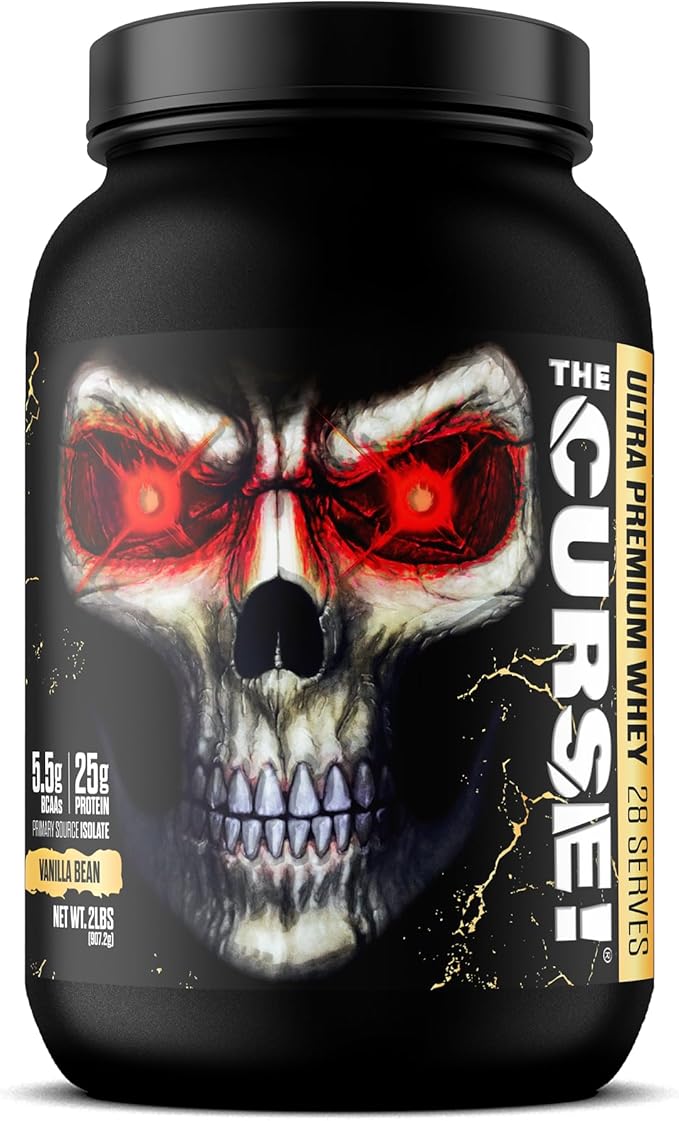 JNX SPORTS The Curse! Ultra Premium Whey Protein Powder Vanilla Bean 2lb | 25g Protein Per Serve Primary Source Whey Isolate