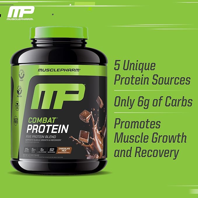 Muscle Pharm Combat 4lb Chocolate Protein and MusclePharm Blue Raspberry BCAA's