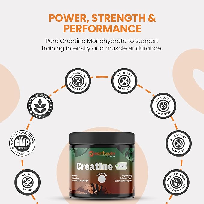 EarthNutri Whey Isolate Protein &amp Creatine Monohydrate Powder Bundle - Ideal for Men &amp Women Post Workout Regimen Endurance &amp Daily Fitness Routine - 25g Protein Vanilla Flavor &amp Un