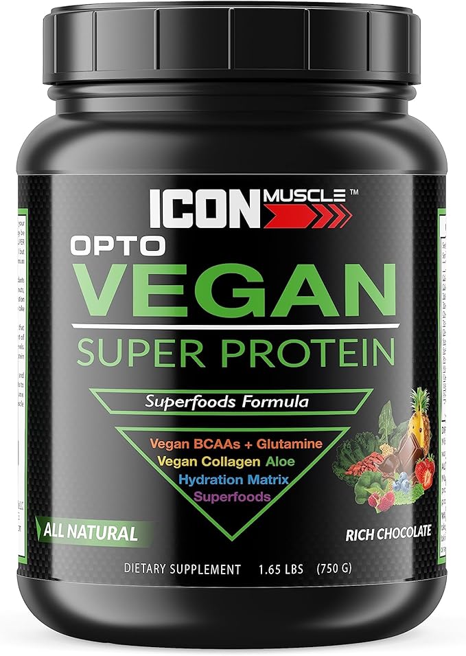 Opto Vegan Super Protein- Rich Chocolate | Vegan Protein | Plant Based Protein | Hemp Pea Brown Rice | Greens | Antioxidants