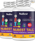 NuBest Tall 10+ - Advanced Bone Strength Formula - Supports Immunity Healthy Development &amp Optimal Wellness - for Children (10+) &amp Teens Who Drink Milk Daily - Pack 2 | 2 Months Supply