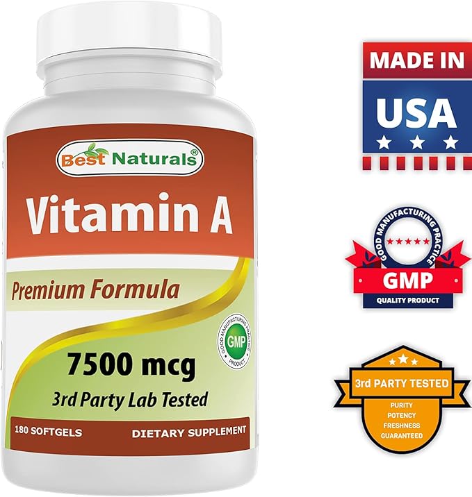 Best Naturals MK-7 Vitamin K2 100 mcg &amp Vitamin A 25000 IU
