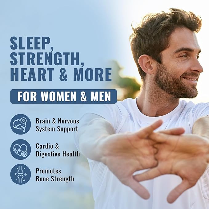 10-in-1 Magnesium Supplement 500 mg | High Absorption Magnesium Complex with Mag Glycinate Citrate Vitamin B6 Magnesium for Sleep Muscle Bone &amp Heart Health Vegan &amp Gluten-Free 45 Day Su