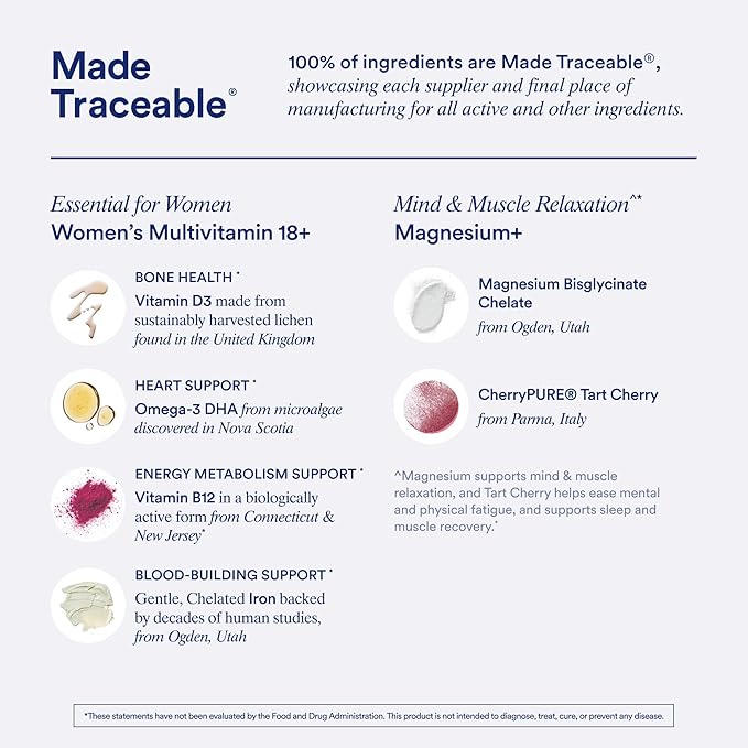 Ritual Foundational Wellness Duo Essential Multivitamin for Women 18+ to Support Foundational Health and Magnesium+ Drink Mix for Mind and Muscle Relaxation 30 Day Supply