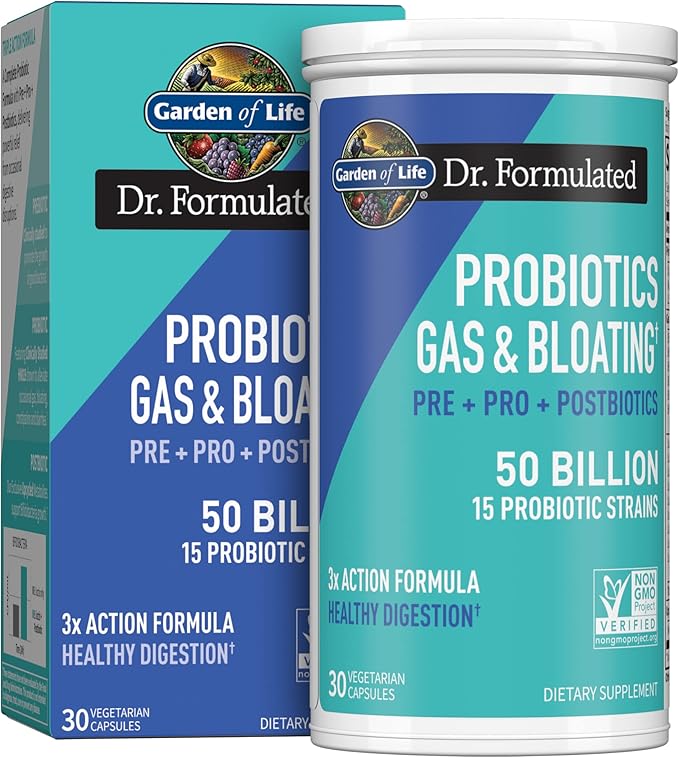 Garden of Life Dr Formulated Once Daily 3-in-1 Complete Prebiotics Postbiotics &amp Probiotics &amp Dr. Formulated Probiotics Organic Kids+ Plus Vitamin C &amp D - Berry Cherry