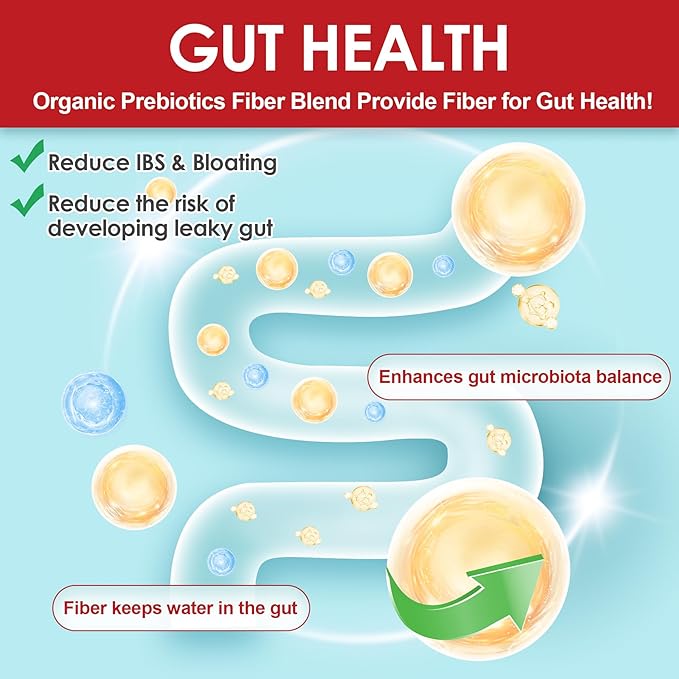 Probiotic + Prebiotic Gummies for Adults &amp Kids 4+ Sugar Free Chewable Probiotic 50Billion CFUs w/Fiber Vitamin B1 B2 D3 &amp Zinc for Digestive &amp Gut Health Boost Microflora Diversity V