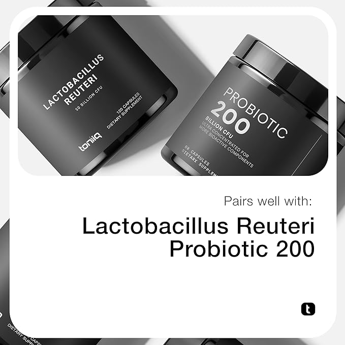Toniiq Lactobacillus Rhamnosus – Ultra High Strength 100B CFU with Prebiotic FOS – Delayed Release Capsules – Third-Party Lab Tested – 60 Capsules