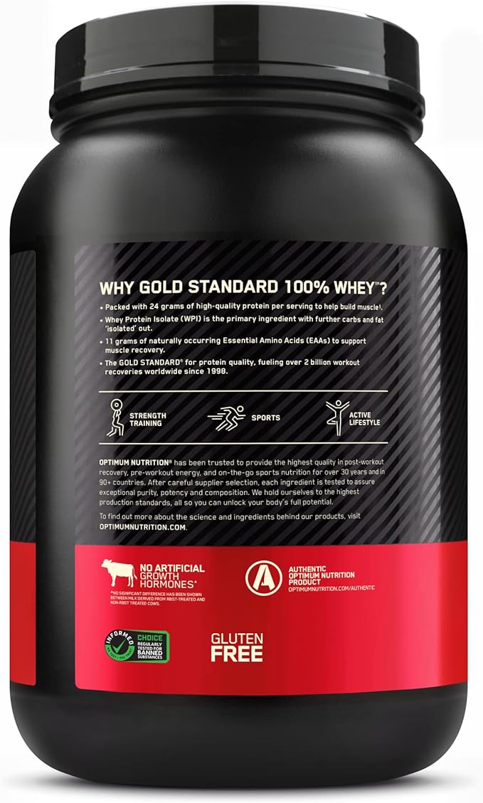 Optimum Nutrition Gold Standard 100% Whey Protein Powder Banana Cream 2 Pound (Packaging May Vary)