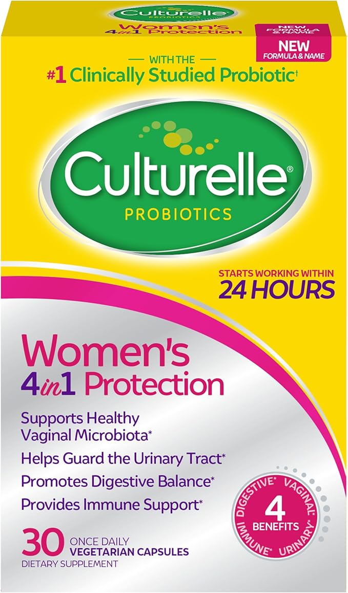 Culturelle Kids Probiotic + Fiber Packets (Ages 3+) - 24 Count - Digestive Health &amp Immune Support &amp Women’s 4-in-1 Daily Probiotic Supplements for Women - Supports Vaginal Health