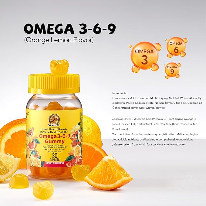 SUNGIVEN Men's Multivitamin Gummy Pack 3 Support for Heart Brain Sleep Daily Health Vitamins A D C E B12 Omega-3 Ashwagandha Adult Chewable Vitamin Berry Flavor 15 Day Supply - 90 Count