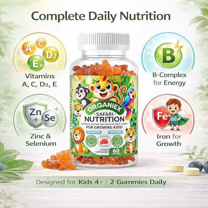 Kids Multivitamin Love Bear Gummies - Packed with 14 essential vitamins &amp minerals including A C D E B-complex Zinc &amp Iron to support growth immunity &amp energy Delicious &amp Fun 6