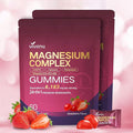 24-in-1 Magnesium Gummies 6183mg Magnesium Complex for Women and Men &amp Kids with Magnesiums Glycinate Citrate Malate Vitamin D3 K2 CoQ10 Zinc Potassium Sleep Heart Support Strawberry 2 Ba