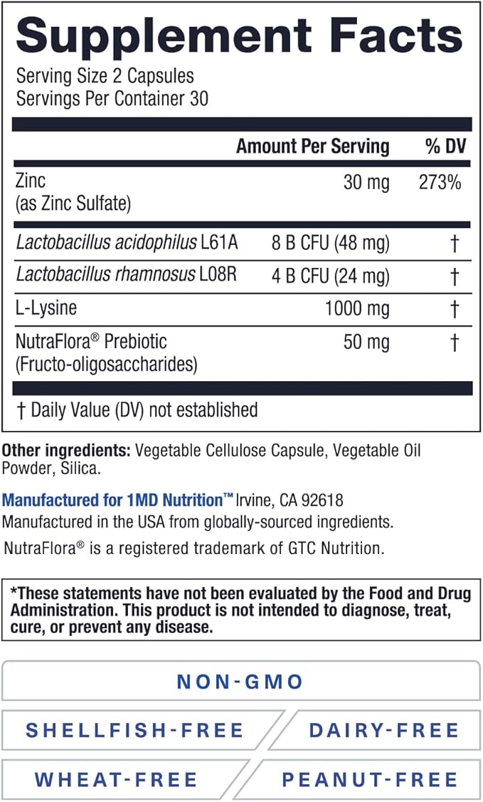 1MD Nutrition ImmunityMD - Immune Health Probiotic | Potent Doctor-Selected Probiotic Strains with Prebiotic - Promote Overall Immune System Strength Reduce Everyday Stress | 60 Capsules (2 Pack)