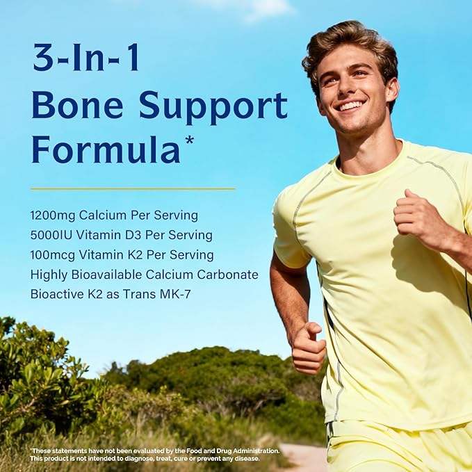 Innate Vitality Calcium 1200mg with D3 &amp K2 + Magnesium Glycinate 500mg Bundle | High Absorption Mineral Complex for Bone Density Circulatory Wellness &amp Nerve Function | Non-GMO Vegan Friend