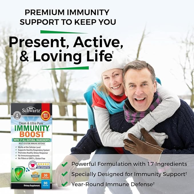 BioSchwartz Respiratory &amp Immune Lung Support Supplement with Quercetin (1 Month Supply) Plus 17 in 1 Immune Support Supplement with Antioxidants (1 Month Supply)