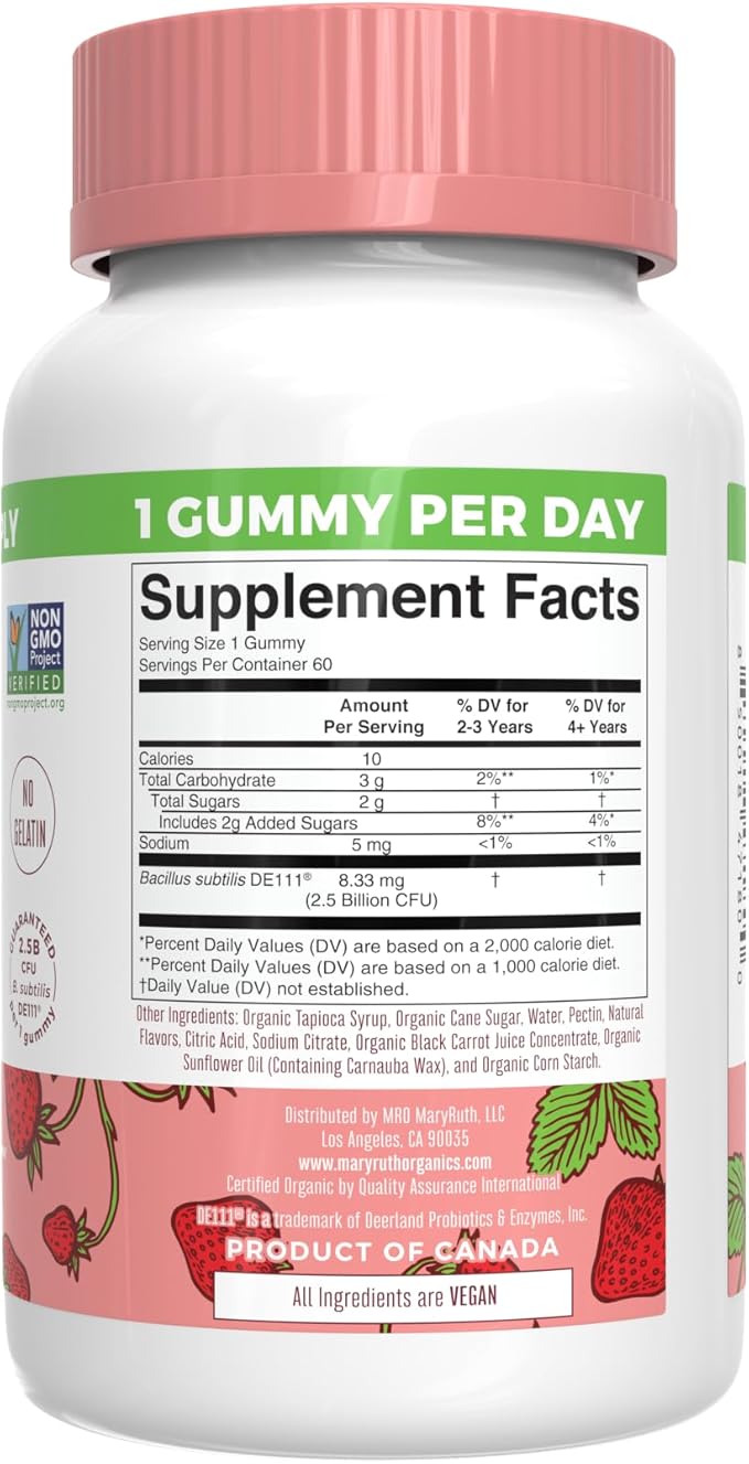 MaryRuth Organics Gummies for Kids–Multivitamin (Mixed Berry &amp Cherry) &amp Probiotic (Strawberry) | USDA Organic No Gelatin! | Vitamins for Immunity Gut Health &amp Overall Wellness | Vegan