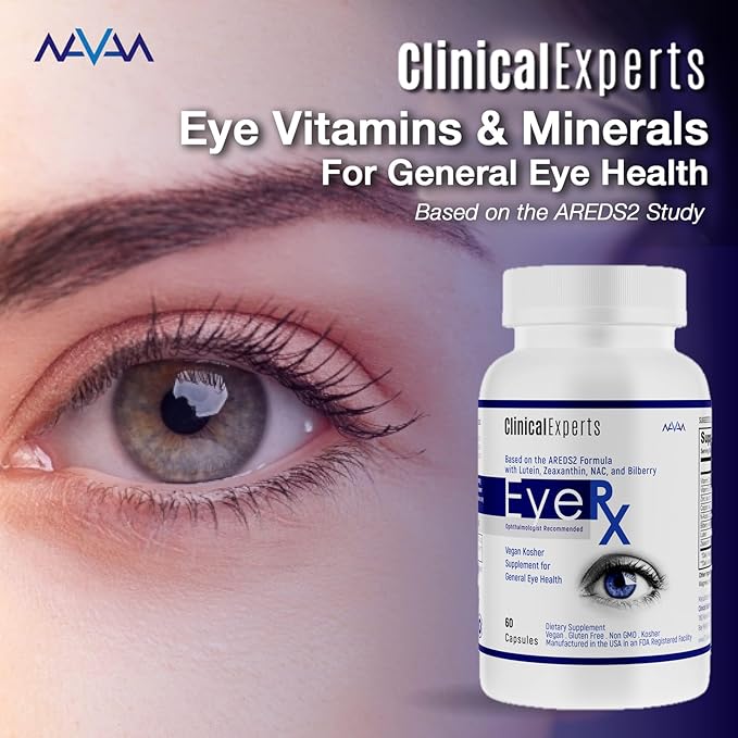 Navan EyeRx Eye Vitamins &amp Minerals for General Eye Health &amp Amsler Eye Grid Daily Vision Screening Tool by Clinical Experts