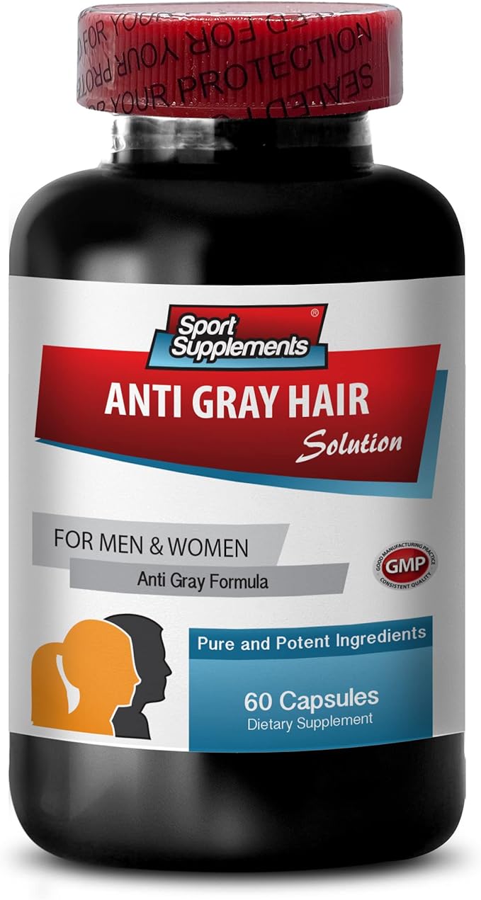 Biotin zinc - Anti Gray Hair - Hair Solutions for Men (3 Bottles - 180 Capsules)