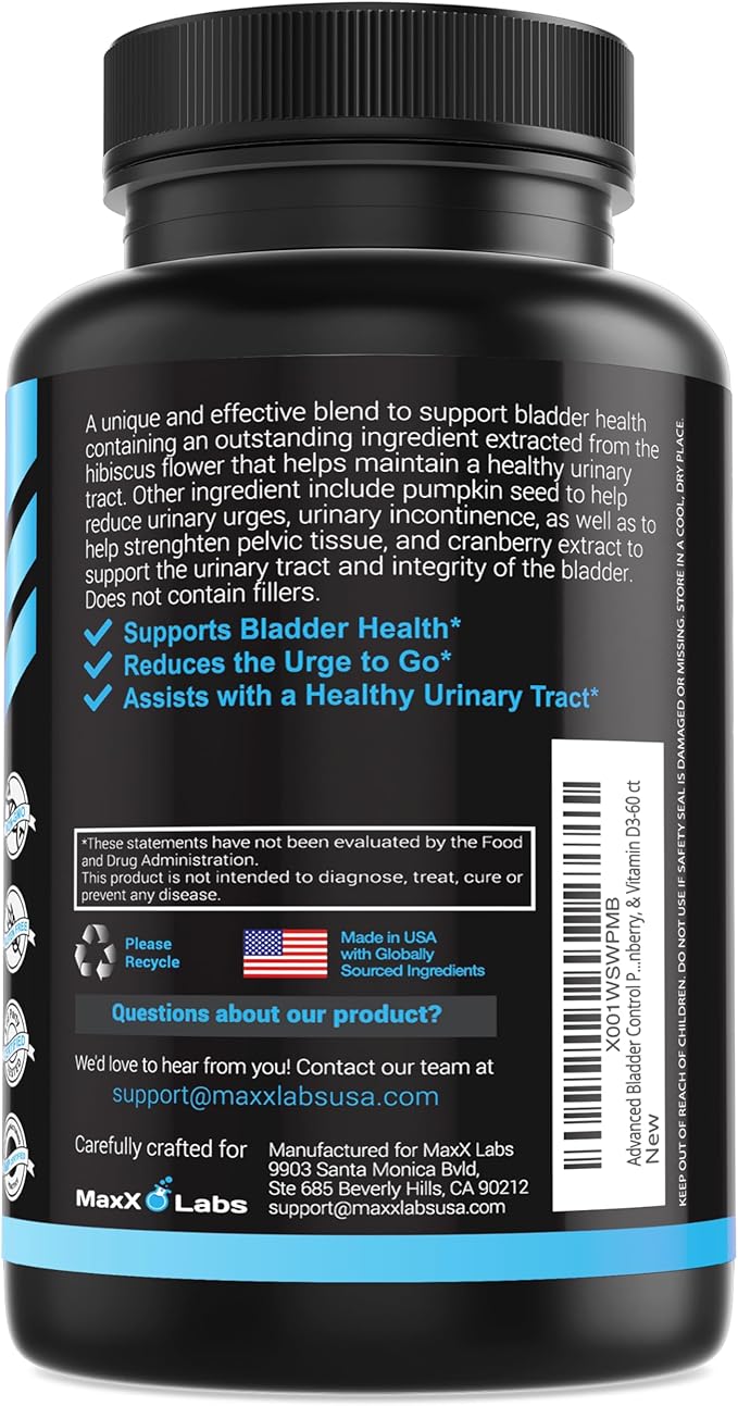 Advanced Bladder Control Supplements for Women &amp Men 60Ct + Vitamin D3 K2 3000 IU with Vitamin K as MK-7 from Natto Support Healthy Bones Teeth Heart &amp Immune Function 90Ct
