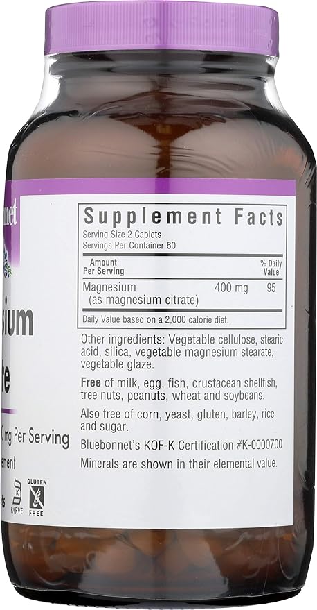 Bluebonnet Nutrition Magnesium Citrate 120 Capsules