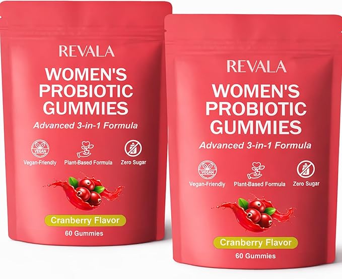 Revala 10-in-1 Viginal Probiotic Gummies for Women – Including Probiotic Strains Prebiotic Fiber &amp Vitamins Supports Digestive Balance Feminine Microbiome &amp Hormonal Harmony 60 Gummies (2)
