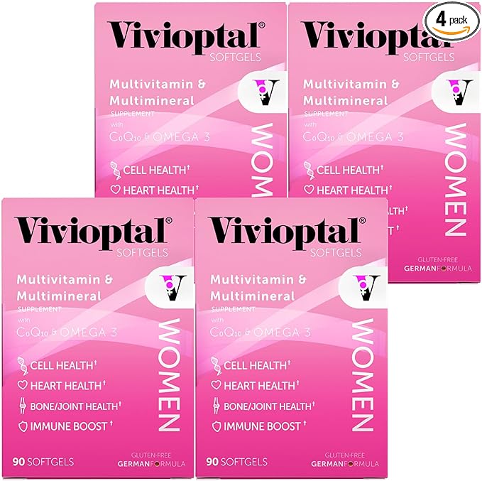 Vivioptal Women 90 Capsules (1 Year Supply) CoQ10 &amp Omega-3 Multivitamin &amp Multimineral Gluten Free German Formula