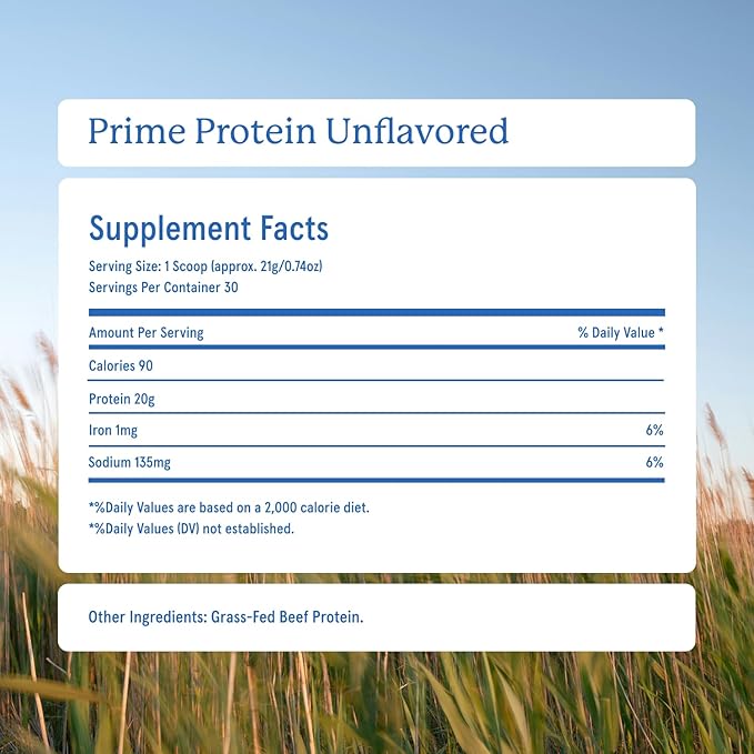 Equip Foods Prime Protein Powder | Clean Grass Fed Beef Protein Powder | Carnivore Protein Isolate | Paleo Keto Friendly | Gluten &amp Dairy Free | Helps Build &amp Repair Tissue | 30 Servings Un