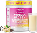 Pink Stork Protein Powder for Women 20g Plant Based Protein Powder with Fiber + Superfoods Gluten Free Dairy Free Sugar Free Pregnancy Friendly Vanilla Protein Shake - 15 Scoops