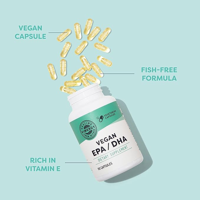 Vimergy EPA/DHA – Promotes Brain &amp Eye Health* – Supports Joints &amp Cardiovascular Health* – Kosher Vegan &amp Gluten-Free – 90 Capsules
