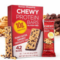 Kirkland Peanut Butter &amp Semisweet Chocolate Chip Protein Bars – 10g Protein Gluten Free Kosher 42 Count 1.41 oz Bars Net Wt 59.2 oz