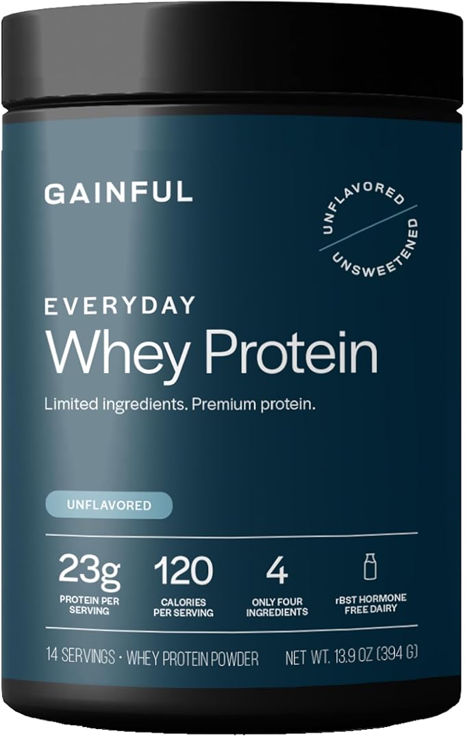 Gainful Everyday Whey Protein Powder 23g Protein per Serving Unflavored Supports Muscle Growth Recovery &amp Daily Nutrition with Whey Isolate Casein &amp No Artificial Ingredients 14 Servi