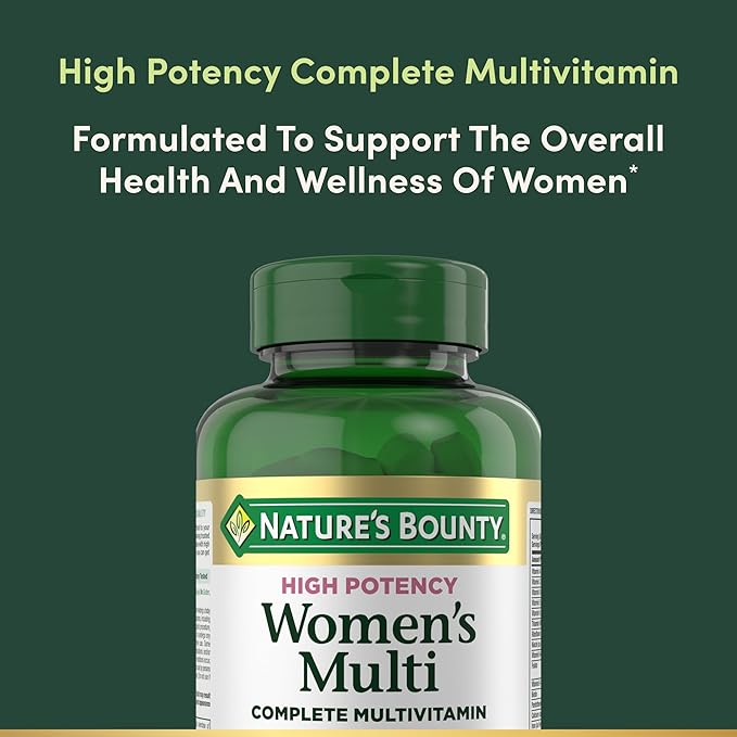 Nature's Bounty High Potency Women’s Complete Multivitamin Daily Vitamin with Vitamin C Supports Heart Health &amp Immune Function Essential Nutrition for Women 120 Caplets (Pack of 3)