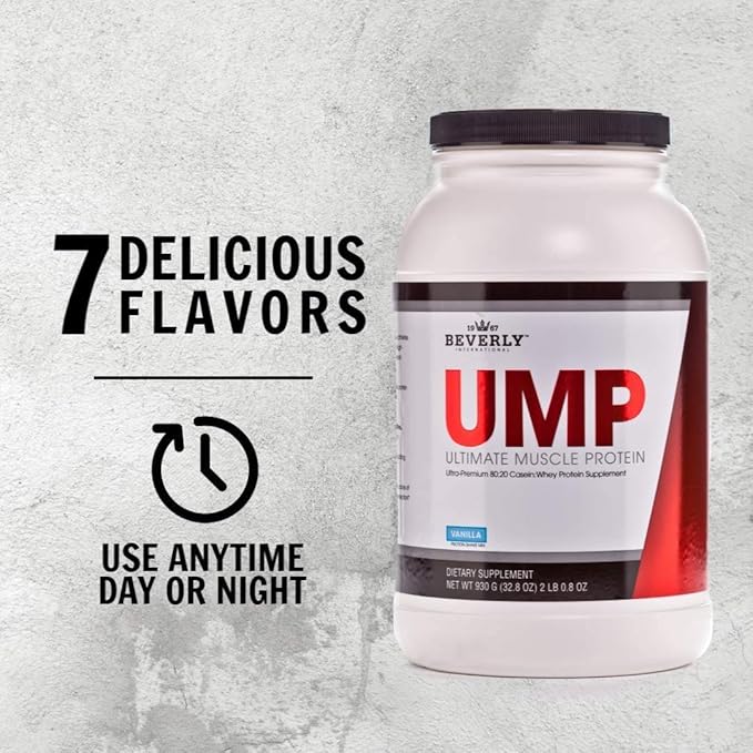 Beverly International UMP Protein Powder Vanilla. Unique Whey-Casein Ratio Builds Lean Muscle. Easy to Digest. No Bloat. (32.8 oz) 2lb .8 oz